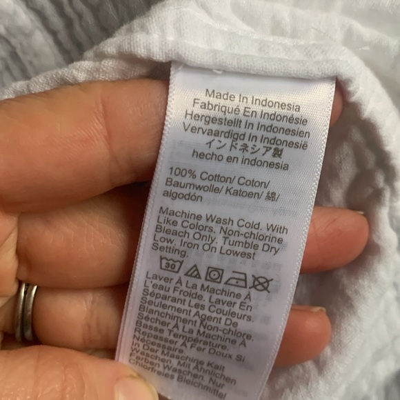 J crew white gauze button up shirt size S‎ summer travel lightweight beach - Picture 5 of 9